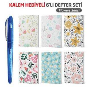 NTT - Magnum Jel Kalem Hediyeli 6 lı Defter - Flowers - 1