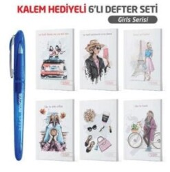 NTT - Magnum Jel Kalem Hediyeli 6 lı Defter - Girls - Note The Time
