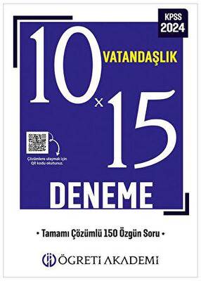 Öğreti Akademi KPSS Genel Yetenek Genel Kültür 10X15 Vatandaşlık Deneme - 1