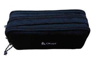 Okapi Kalem Çantası Üç Gözlü Siyah Renk Okp-101-S - 1