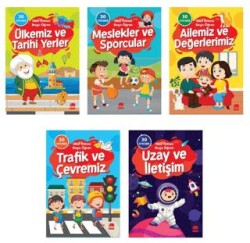 Okul Öncesi Boya Öğren Seti Çıkartmalı-5 Kitap Takım - Ema Çocuk