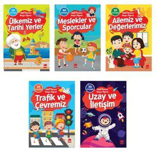 Okul Öncesi Boya Öğren Seti Çıkartmalı-5 Kitap Takım - 1