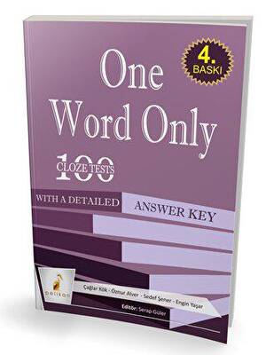 Pelikan Tıp Teknik Yayıncılık One Word Only: 100 Cloze Tests With a Detailed Answer Key - 1