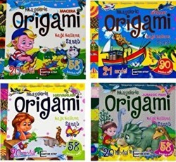 Origami Çocuklar İçin 4 Kitap Takım - Karton Kitap