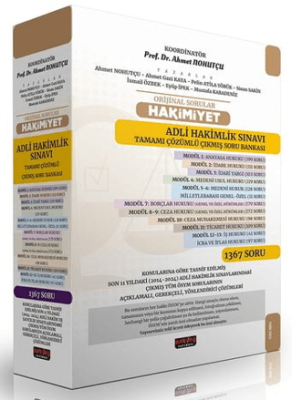 Orijinal Sorular HAKİMİYET Adli Hakimlik Sınavı Çıkmış Soru Bankası Seti - 1
