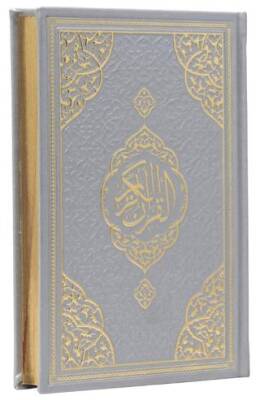 Orta Boy Bilgisayar Hatlı Arapça Tepe Varaklı Termo Deri Kuran-ı Kerim - Gümüş - 1