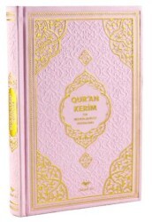 Orta Boy Medine Hatlı Flemenkçe Tepe Varaklı Termo Deri Kuran-ı Kerim Meali Pembe 13678 - Furkan Neşriyat