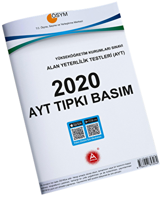 A Yayınları ÖSYM 2020 AYT Video Çözümlü Tıpkı Basım Orjinal Çıkmış Sorular - 1