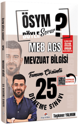 ÖSYM Böyle Sorar 2026 MEB AGS Mevzuat Bilgisi Tamamı PDF Çözümlü 25 Deneme Sınavı - 1