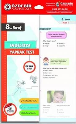 8. Sınıf İngilizce Yaprak Test - 1