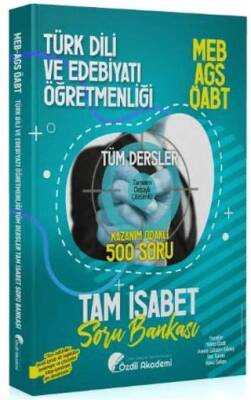 Özdil Akademi Yayınları ÖABT MEB-AGS Türk Dili ve Edebiyatı Öğretmenliği Tam İsabet 500 Soru Bankası Çözümlü - 1