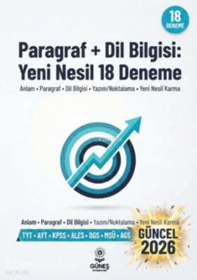 Paragraf + Dil Bilgisi: Yeni Nesil 18 Deneme - 1