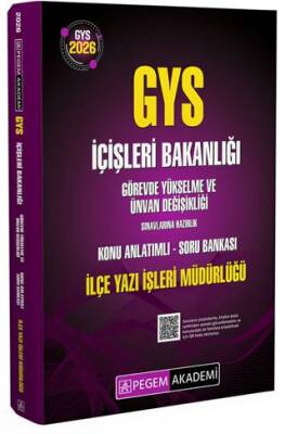 2026 İçişleri Bakanlığı Görevde Yükselme Ve Ünvan Değişikliği Sınavlarına Hazırlık İlçe Yazı İşleri Müdürlüğü Konu Anlatımlı Soru Bankası - 1