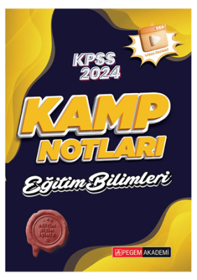 Pegem Akademi Yayıncılık KPSS Eğitim Bilimleri Kamp Notları - 1