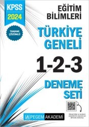 Pegem Akademi Yayıncılık 2024 KPSS Eğitim Bilimleri Tamamı Çözümlü Türkiye Geneli 1-2-3 3`lü Deneme Seti - Pegem Akademi Yayıncılık