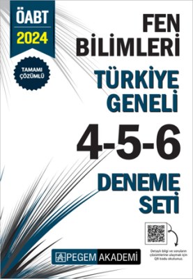 Pegem Akademi Yayıncılık 2024 KPSS ÖABT Fen Bilimleri Tamamı Çözümlü Türkiye Geneli 4-5-6 3`lü Deneme Seti - 1