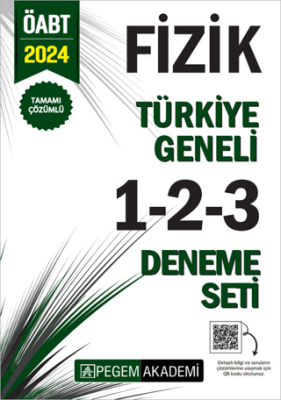 Pegem Akademi Yayıncılık 2024 KPSS ÖABT Fizik Tamamı Çözümlü Türkiye Geneli 1-2-3 3`lü Deneme Seti - 1