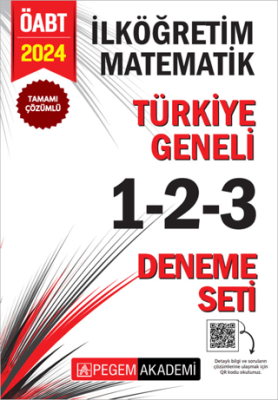 Pegem Akademi Yayıncılık 2024 KPSS ÖABT İlköğretim Matematik Tamamı Çözümlü Türkiye Geneli 1-2-3 3`lü Deneme Seti - 1