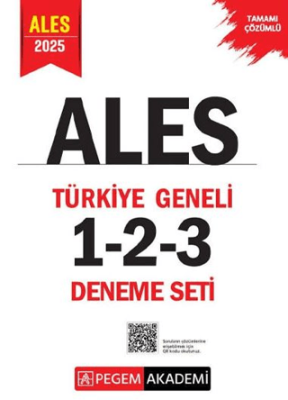 Pegem Akademi Yayıncılık 2025 ALES Tamamı Çözümlü Türkiye Geneli 1-2-3 3`lü Deneme Seti - 1