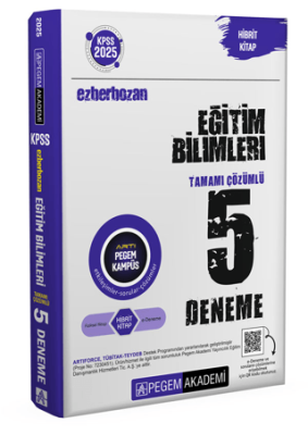 Pegem Akademi Yayıncılık 2025 KPSS Ezberbozan Eğitim Bilimleri Tamamı Çözümlü 5 Deneme - 1