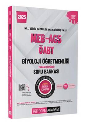 Pegem Akademi Yayıncılık 2025 MEB-AGS-ÖABT Biyoloji Tamamı Çözümlü Soru Bankası - 1