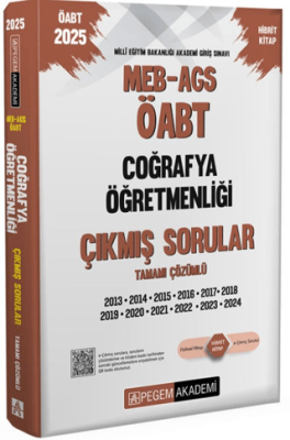 Pegem Akademi Yayıncılık 2025 MEB-AGS-ÖABT Coğrafya Öğretmenliği Tamamı Çözümlü Çıkmış Sorular - 1