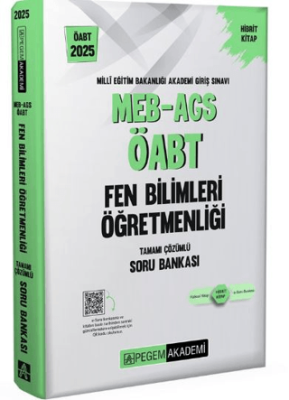 Pegem Akademi Yayıncılık 2025 MEB-AGS-ÖABT Fen ve Teknolojii Öğretmenliği Tamamı Çözümlü Soru Bankası - 1