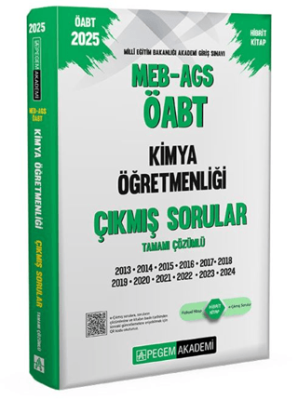 Pegem Akademi Yayıncılık 2025 MEB-AGS-ÖABT Kimya Öğretmenliği Tamamı Çözümlü Çıkmış Sorular - 1
