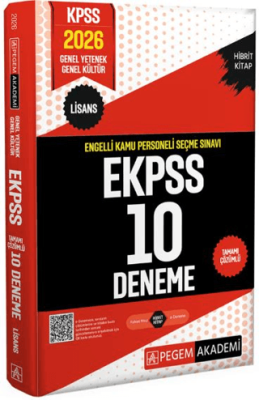 Pegem Akademi Yayıncılık 2026 E-KPSS Engelli Kamu Personeli Seçme Sınavı Tamamı Çözümlü 10 Deneme Lisans - 1