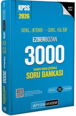 Pegem Akademi Yayıncılık 2026 KPSS Genel Yetenek Genel Kültür Ezberbozan 3000 Tamamı Video Çözümlü Soru Bankası - 1