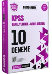 2026 KPSS Genel Yetenek Genel Kültür Ortaöğretim Tamamı Çözümlü 10 Deneme - Pegem Akademi Yayıncılık