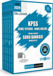2026 KPSS Ön Lisans Genel Yetenek Genel Kültür Tamamı Çözümlü Soru Bankası Modüler Set - Pegem Akademi Yayıncılık
