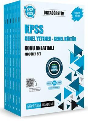 Pegem Akademi Yayıncılık 2026 KPSS Orta Öğretim Genel Yetenek Genel Kültür Konu Anlatımlı Modüler Set 6 Kitap - 1