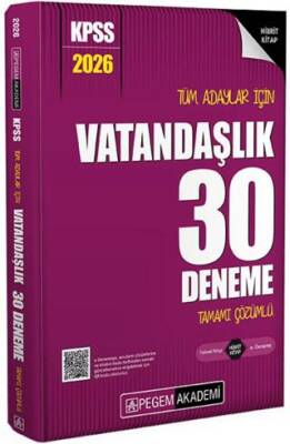Pegem Akademi Yayıncılık 2026 KPSS Tüm Adaylar İçin Vatandaşlık 30 Deneme Tamamı Çözümlü - 1