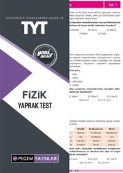 Pegem Akademi Yayıncılık TYT Fizik Yaprak Test - Pegem Akademi Yayıncılık