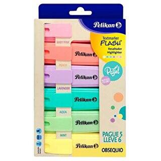 Pelikan 6` lı Pastel Fosforlu Kalem Pl6007 - 1