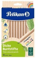 Pelikan Ahşap Gövdeli 12li Jumbo Kuru Boya - Pelikan