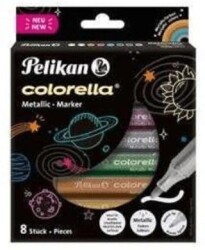 Pelikan Colorella 8li Metalik Keçeli Kalem - Pelikan