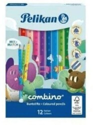 Pelikan Combino 12li Jumbo Üçgen Kuru Boya - Pelikan