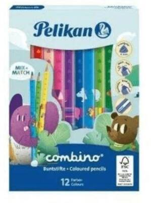 Pelikan Combino 12li Jumbo Üçgen Kuru Boya - 1