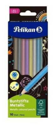 Pelikan Metalik Renkler 10lu Kuru Boya - 1