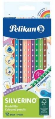 Pelikan Silverino Üçgen Kuru Boya Kalemi 12li - 1