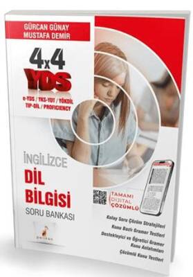 Pelikan Tıp Teknik Yayıncılık YDS İngilizce 4x4 Dil Bilgisi Soru Bankası - 1