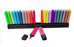 Penmark Fosforlu Kalem 24 Lü Süper Kutu 6 Neon+6 Pastel+6 Tropik+6 Simli - Penmark