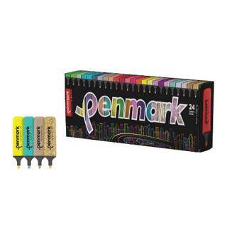 Penmark Fosforlu Kalem 24 Lü Süper Kutu 6 Neon+6 Pastel+6 Tropik+6 Simli - 1