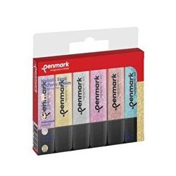 Penmark Fosforlu Kalem 6 Lı Asetat Karışık Renk Simli - Penmark