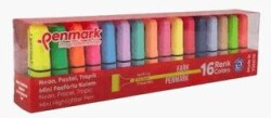 Penmark Mini Fosforlu Kalem 16 Lı Neon+Pastel+Tropik - 1
