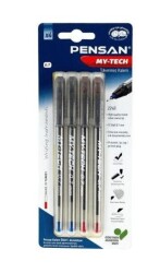 Pensan 0.7 Mm My-Tech Tükenmez Kalem Karışık 4Lü Blister - Pensan