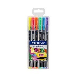 Pensan Fineliner 6 Lı Neon Pvc Kutu 6300 - Pensan