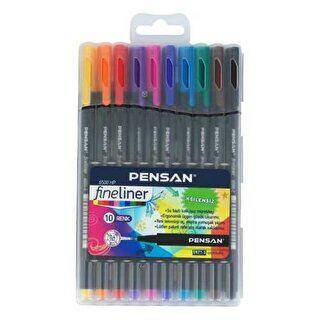 Pensan Fineliner 6500 10 Renk Plastik Kutulu - 1